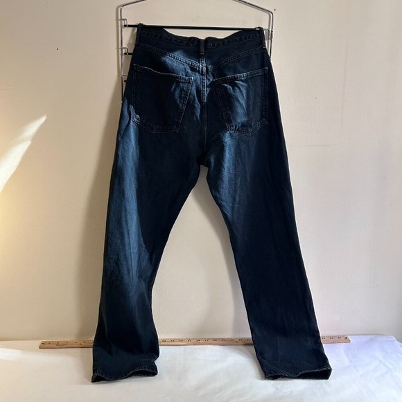Agolde Straight Leg Jeans Womens 26 Black High Rise Button Fly Denim - Picture 2 of 9